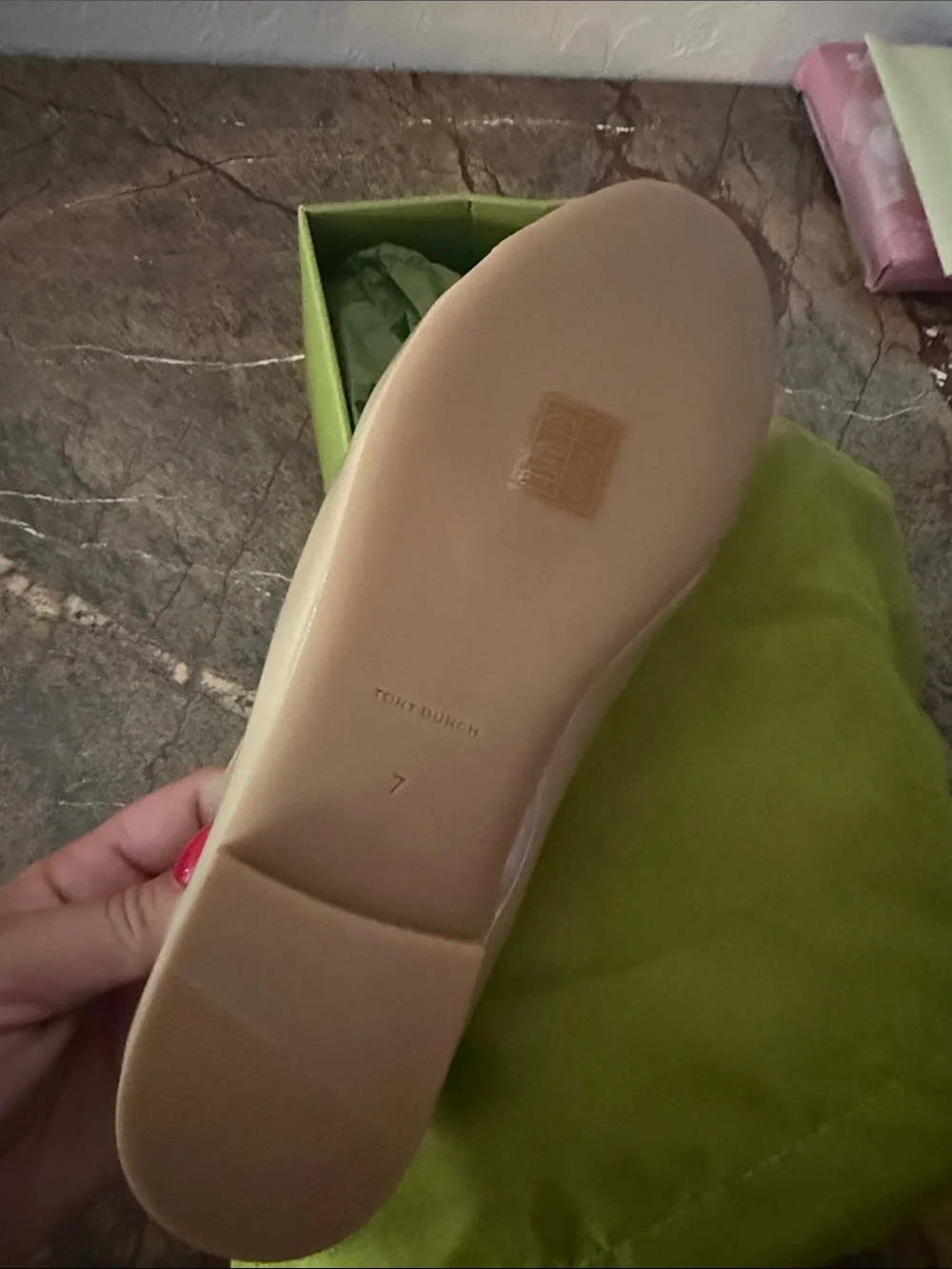Tory Burch Charlie Ballet Flats in Palo Santo & Silver
